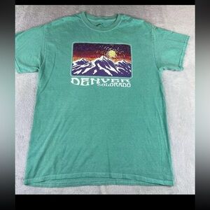 Prarie Mountain womens light teal short sleeve Denver Colorado SS Tshirt size L